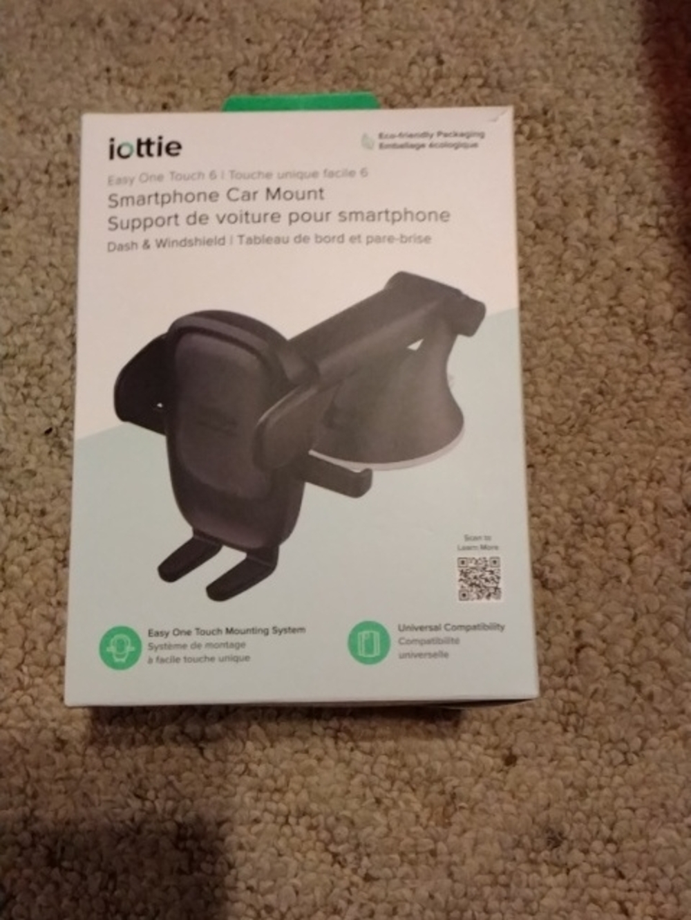 Black Smartphone Car Mount – Dash & Windshield